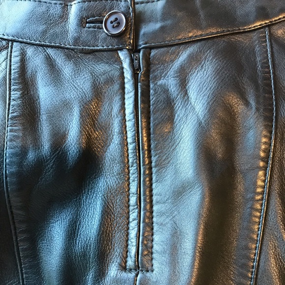 Full Length 100% Black Leather Size 10 Skirt - Picture 7 of 8